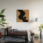 Modern Waves and Sun Wood Wall Art Gallery Image 2