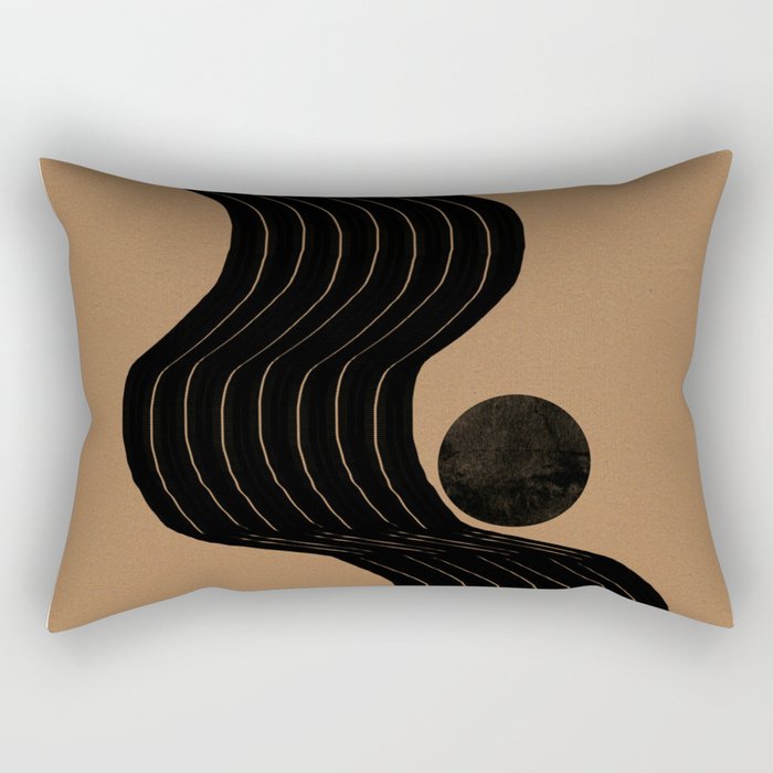 Modern Waves and Sun Rectangular Pillow Gallery Image 2