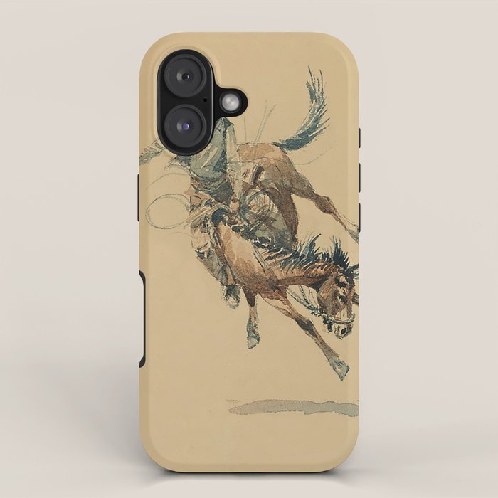 Cowboy on a Bucking Horse 3 by Edward Borein iPhone Case Gallery Image 1