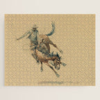 Cowboy on a Bucking Horse 3 by Edward Borein Jigsaw Puzzle Gallery Image 1