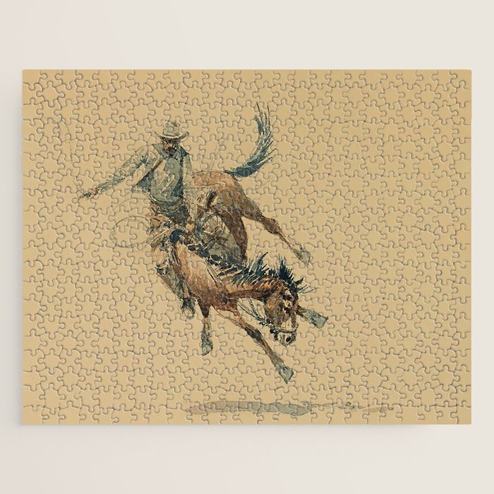 Cowboy on a Bucking Horse 3 by Edward Borein Jigsaw Puzzle Gallery Image 1