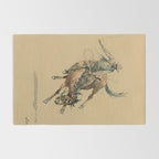 Cowboy on a Bucking Horse 3 by Edward Borein Rug Gallery Image 2