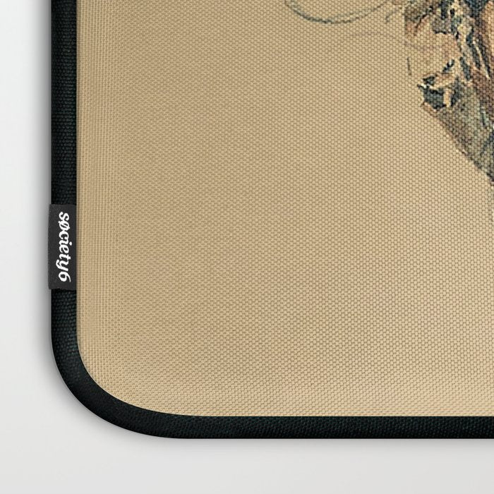 Cowboy on a Bucking Horse 3 by Edward Borein Laptop Sleeve Gallery Image 3