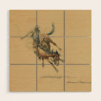 Cowboy on a Bucking Horse 3 by Edward Borein Wood Wall Art Gallery Image 1