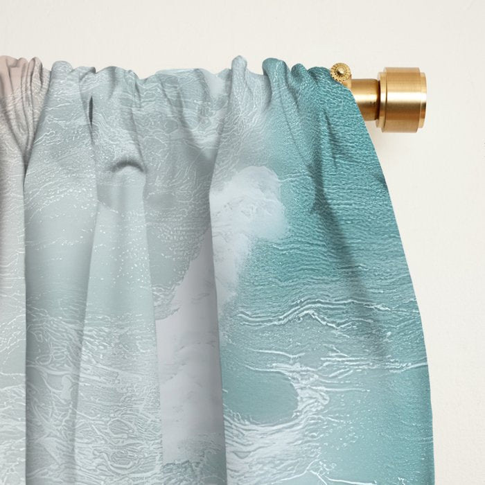 Couple on the Pastel Shore - Aerial Coastal Print Window Curtain Gallery Image 2