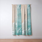 Couple on the Pastel Shore - Aerial Coastal Print Window Curtain Gallery Image 3