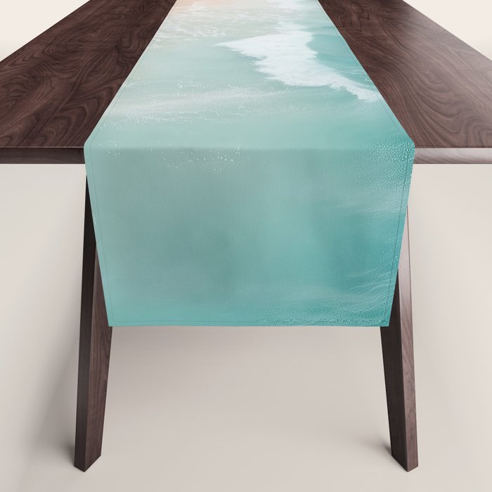 Couple on the Pastel Shore - Aerial Coastal Print Table Runner Gallery Image 1