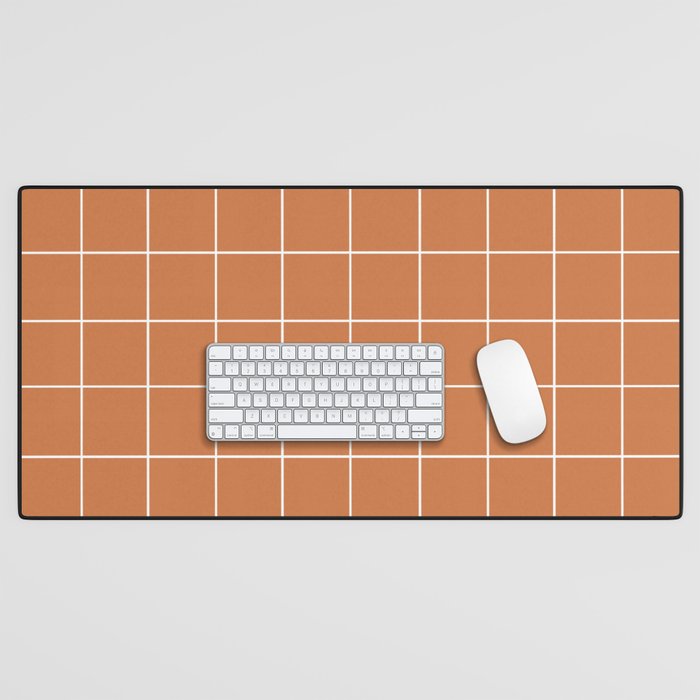 Grid (Terracotta) Desk Mat Gallery Image 1