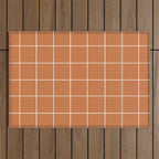 Grid (Terracotta) Outdoor Rug Gallery Image 1