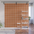 Grid (Terracotta) Wall Mural Gallery Image 1