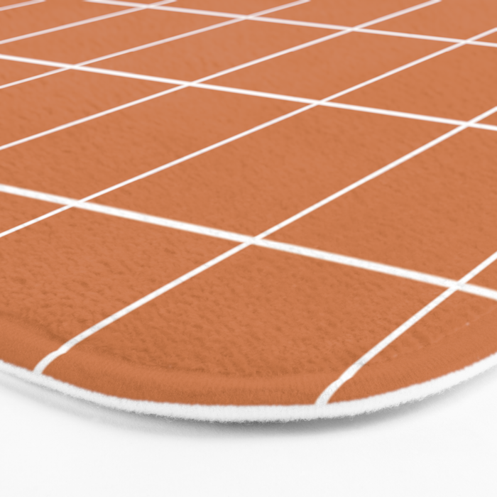 Grid (Terracotta) Bath Mat Gallery Image 3