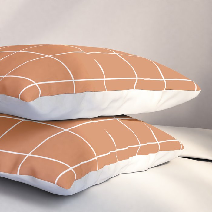 Grid (Terracotta) Pillow Sham Gallery Image 3