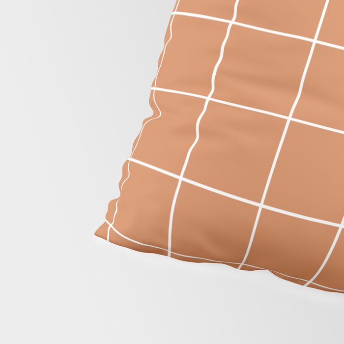 Grid (Terracotta) Pillow Sham Gallery Image 4