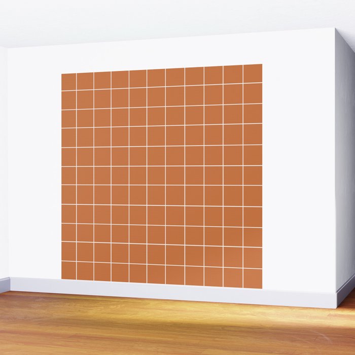 Grid (Terracotta) Wall Mural Gallery Image 2