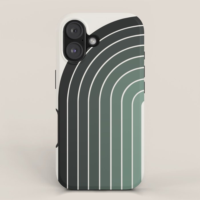 Gradient Arch IV Earthy Green Mid Century Modern Rainbow iPhone Case Gallery Image 1