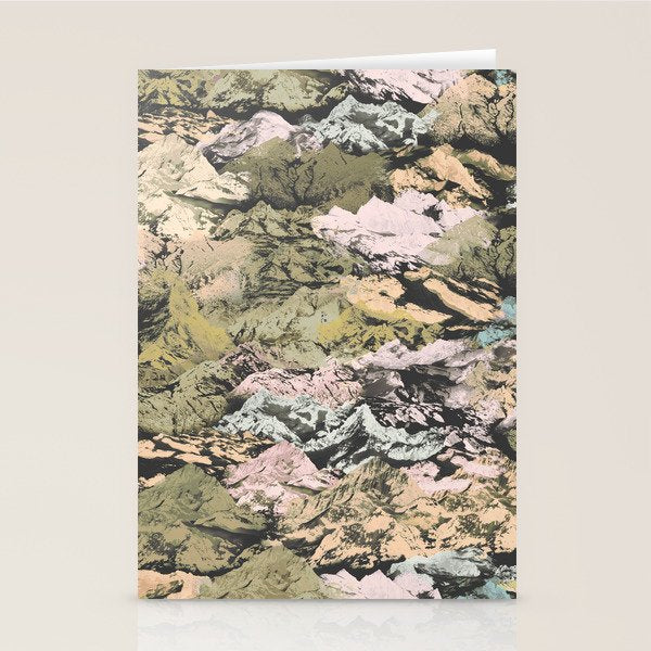 Abstract colorful dark mountains C Stationery Card Gallery Image 2