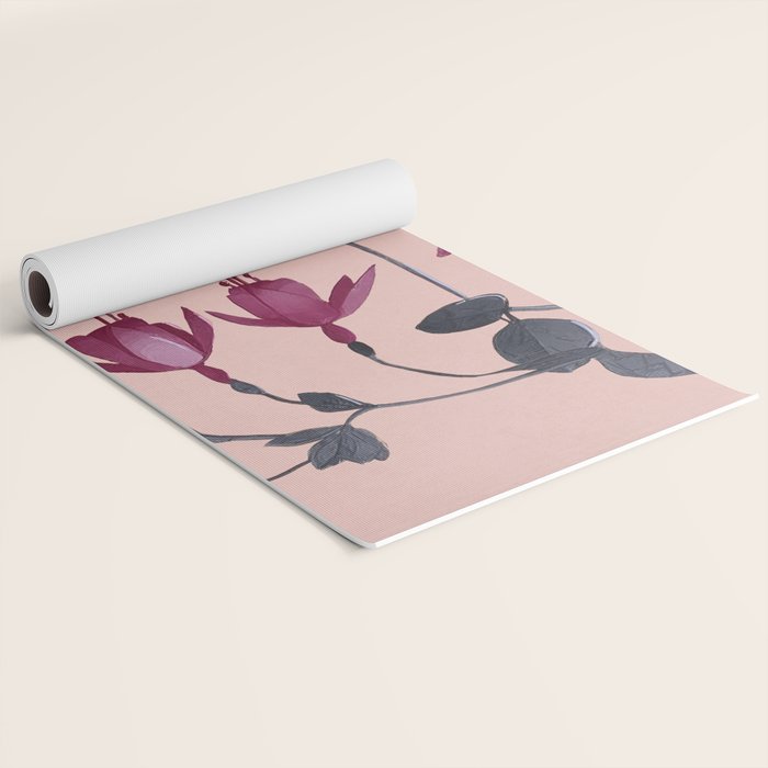 Fuchsia Botanical Drawing Yoga Mat Gallery Image 2