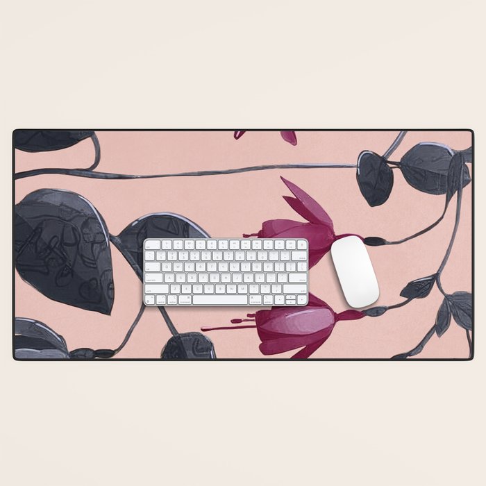 Fuchsia Botanical Drawing Desk Mat Gallery Image 1