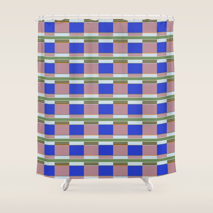 Multicolor Blocks Shower Curtain Gallery Image 1