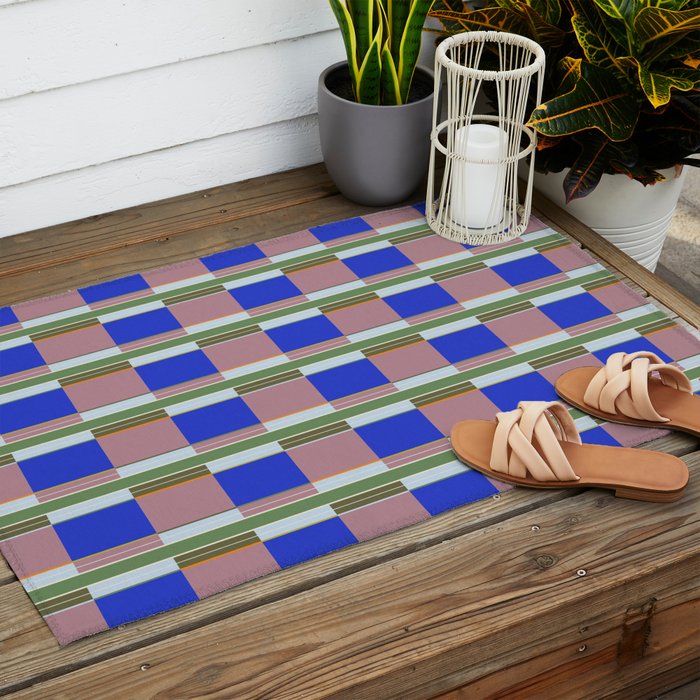 Multicolor Blocks Outdoor Rug Gallery Image 2