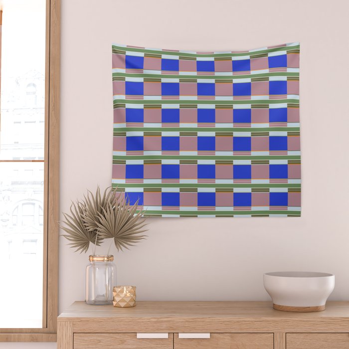 Multicolor Blocks Wall Tapestry Gallery Image 2