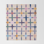 Colorful Patterned Grid II Throw Blanket Gallery Image 2