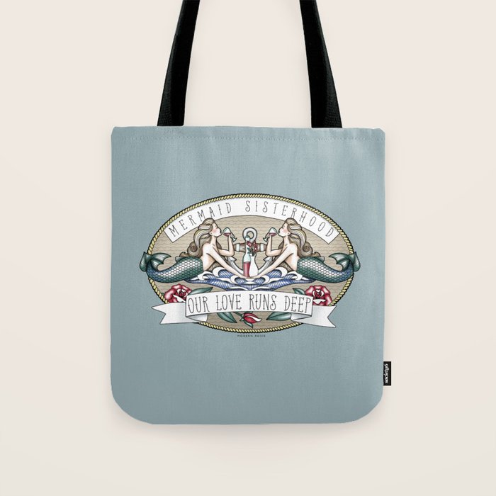 Tipsy Mermaids - Our Love Runs Deep Tote Bag Gallery Image 1