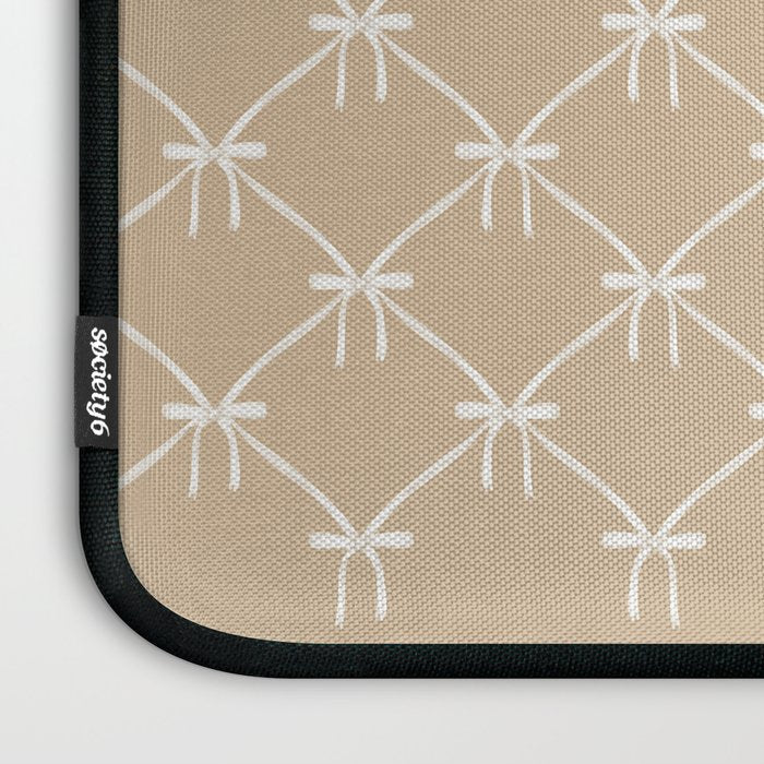 Bows & Ribbons Pattern XLV Neutral Beige Laptop Sleeve Gallery Image 3