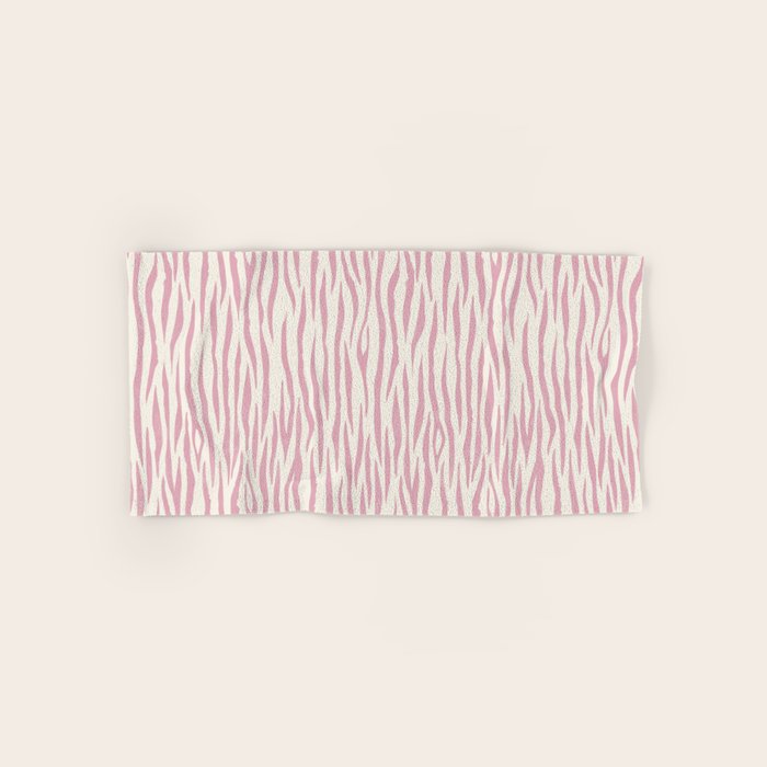 Tiger Stripes In Pink and Cream Bath Towel Gallery Image 1