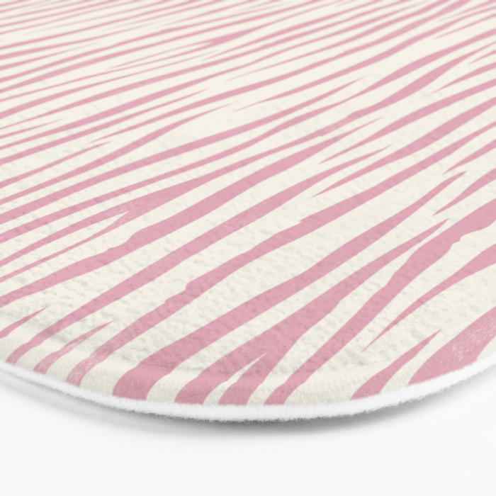 Tiger Stripes In Pink and Cream Bath Mat Gallery Image 3