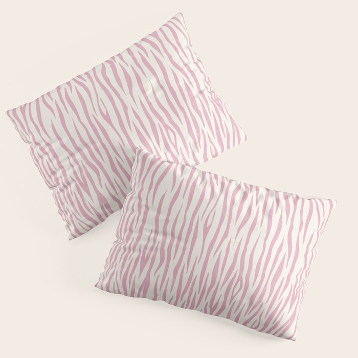 Tiger Stripes In Pink and Cream Pillow Sham Gallery Image 1