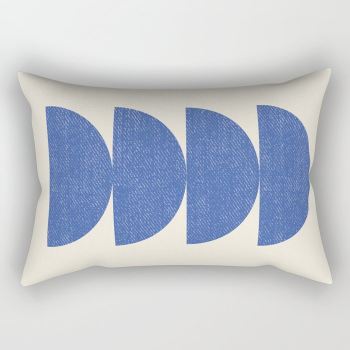 Half Circle 3 - Blue Rectangular Pillow Gallery Image 1