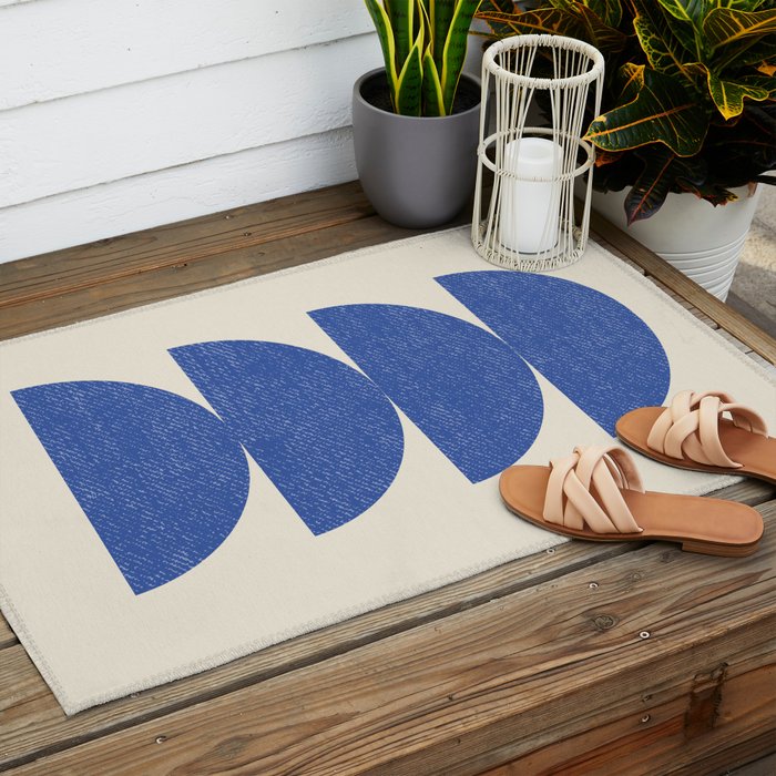 Half Circle 3 - Blue Outdoor Rug Gallery Image 2
