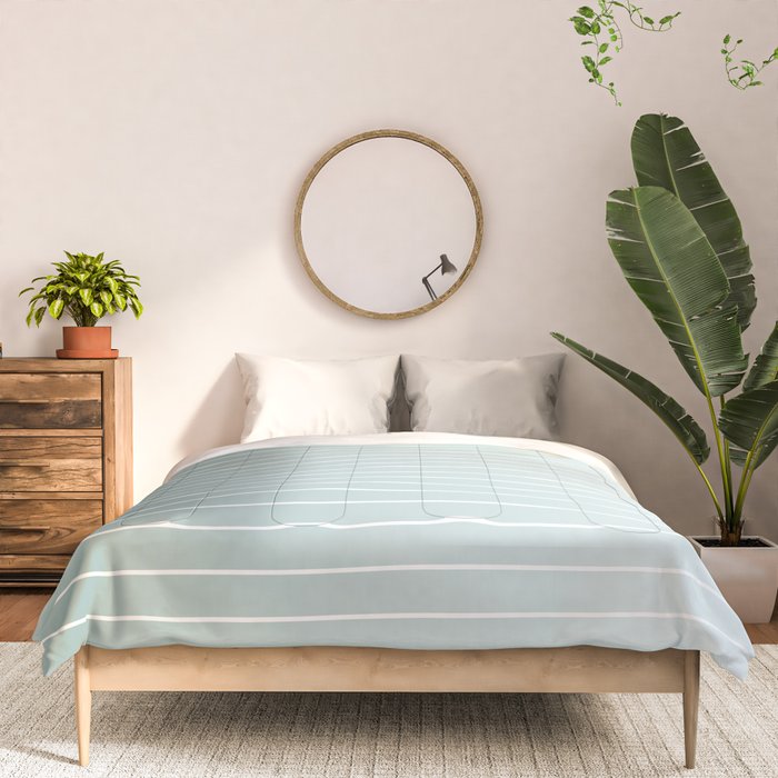 Ombre Arch XVII Natural Teal Gradient Modern Geometric Lines Comforter Gallery Image 3