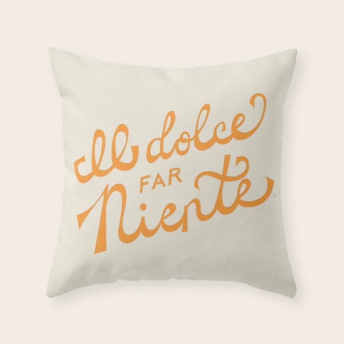 Il dolce far niente (The sweetness of doing nothing) - Orange Throw Pillow Gallery Image 6