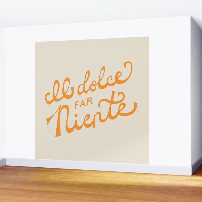 Il dolce far niente (The sweetness of doing nothing) - Orange Wall Mural Gallery Image 2