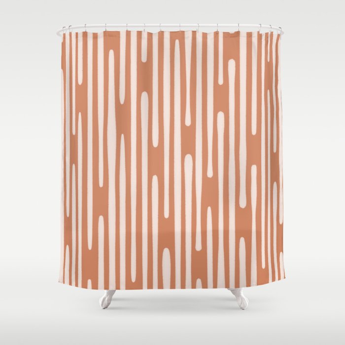 Drip Drop | Terra Cotta Shower Curtain Gallery Image 1