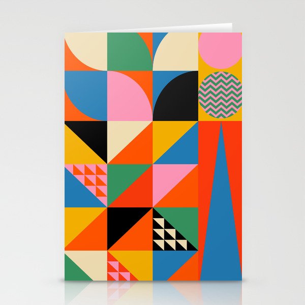 Geometric abstraction in colorful shapes   Stationery Card Gallery Image 2