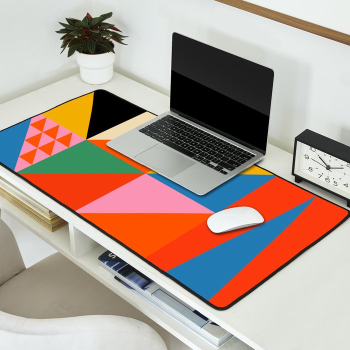 Geometric abstraction in colorful shapes   Desk Mat Gallery Image 2