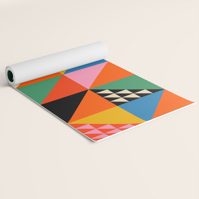 Geometric abstraction in colorful shapes   Yoga Mat Gallery Image 2