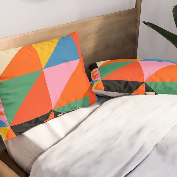 Geometric abstraction in colorful shapes   Pillow Sham Gallery Image 2