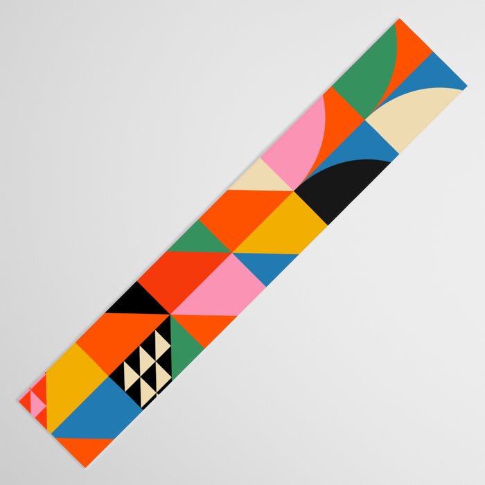 Geometric abstraction in colorful shapes   Table Runner Gallery Image 3