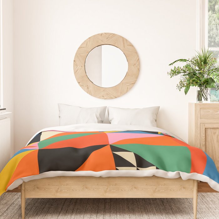 Geometric abstraction in colorful shapes   Duvet Cover Gallery Image 3
