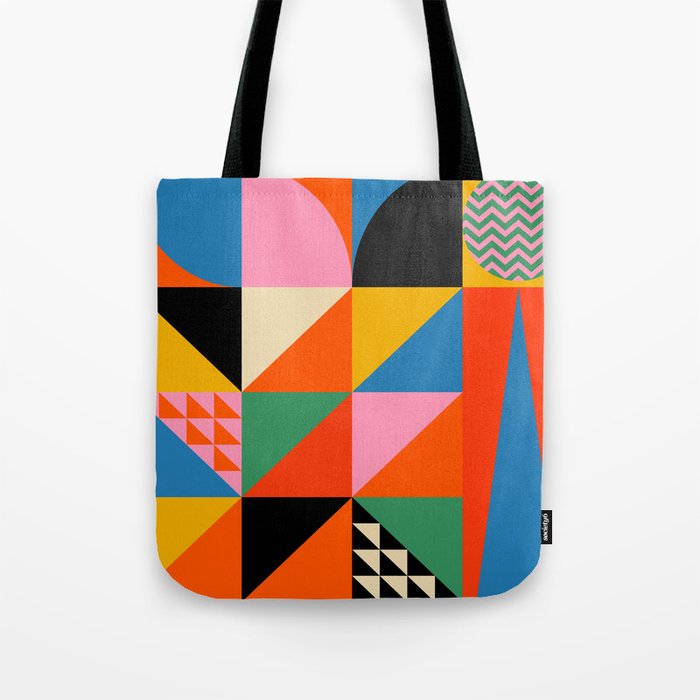 Geometric abstraction in colorful shapes   Tote Bag Gallery Image 1