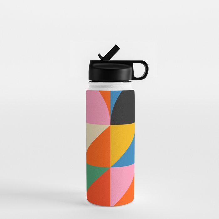 Geometric abstraction in colorful shapes   Water Bottle Gallery Image 1