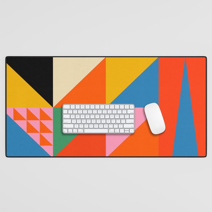 Geometric abstraction in colorful shapes   Desk Mat Gallery Image 1