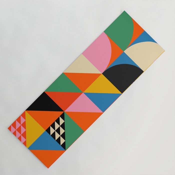Geometric abstraction in colorful shapes   Yoga Mat Gallery Image 1
