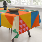 Geometric abstraction in colorful shapes   Tablecloth Gallery Image 3