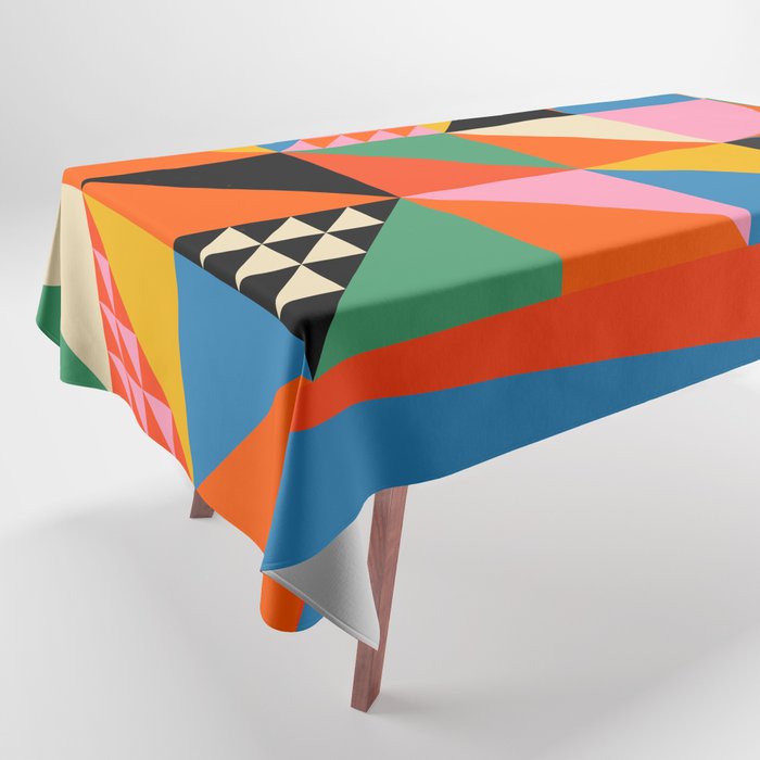 Geometric abstraction in colorful shapes   Tablecloth Gallery Image 1