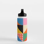Geometric abstraction in colorful shapes   Water Bottle Gallery Image 3
